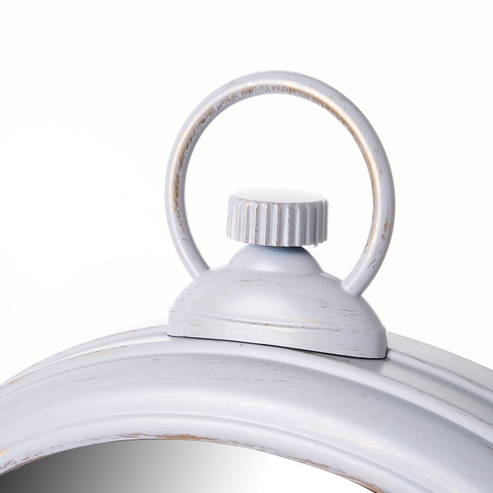 lolahome Espejo con anilla blanco de 35x41 cm