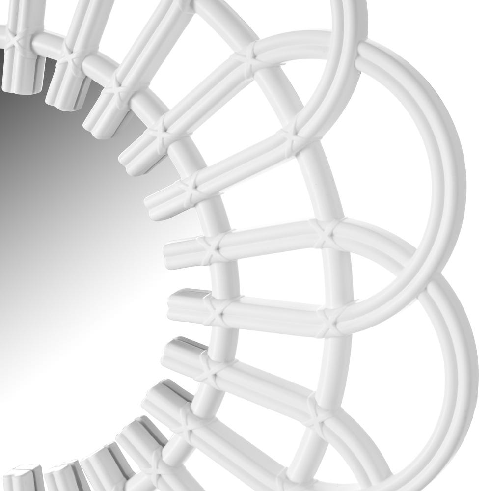 lolahome Espejo flor blanco de Ø 47 cm