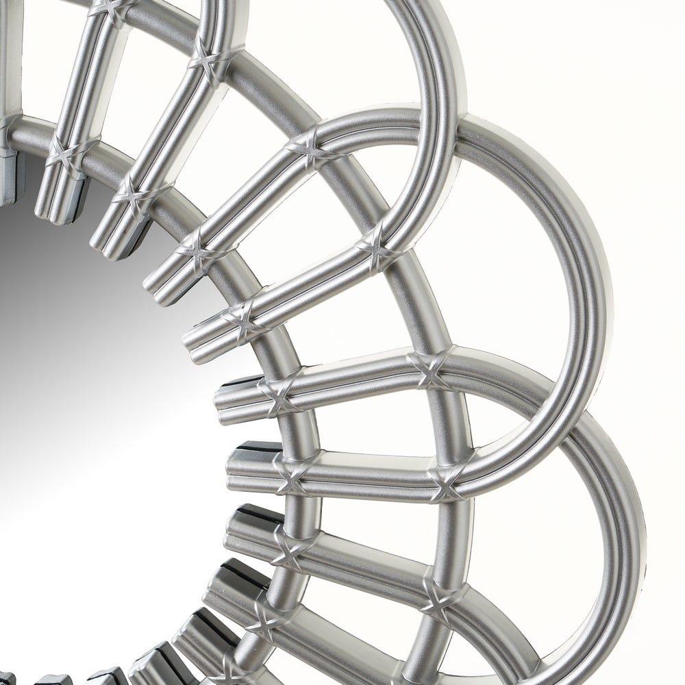 lolahome Espejo flor plateado de Ø 47 cm