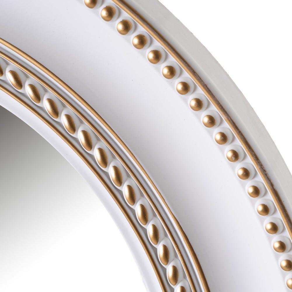 lolahome Espejo redondo blanco y dorado