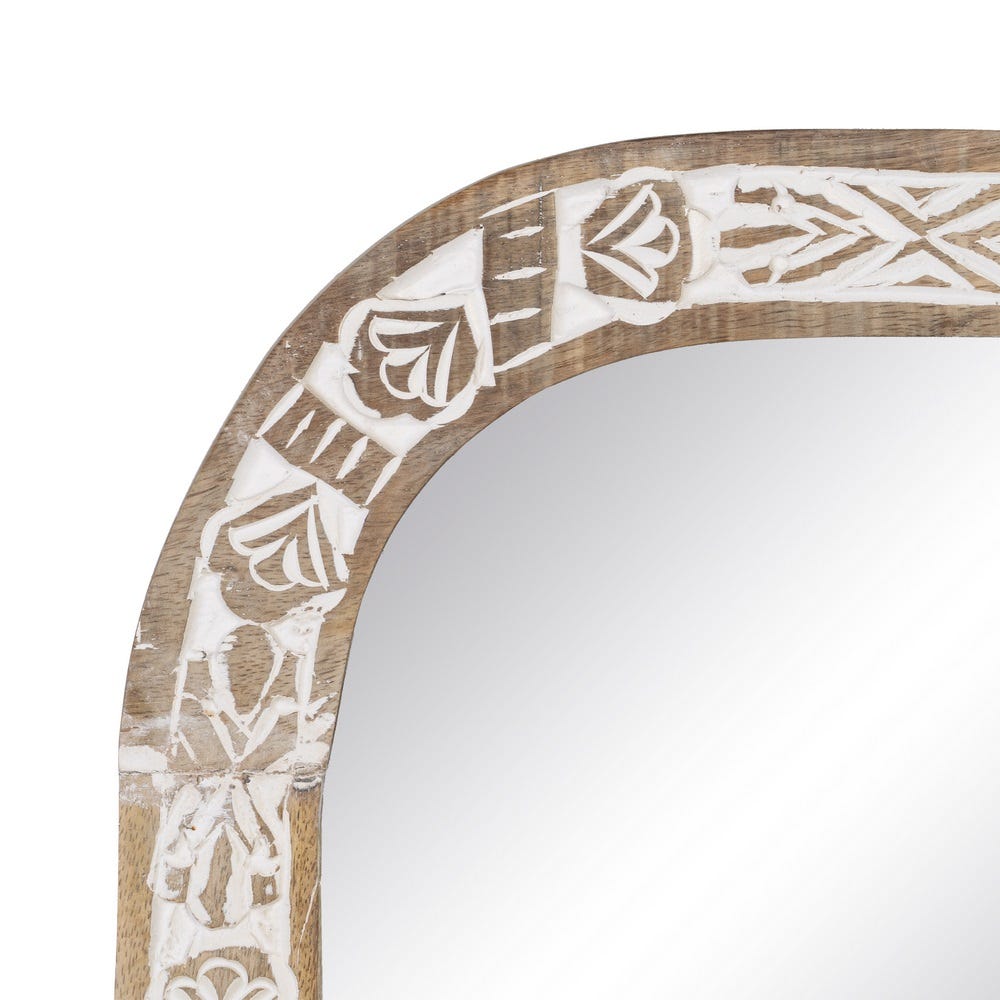 Lolahome Espejo Ventana Tallado Blanco De 51x76 Cm