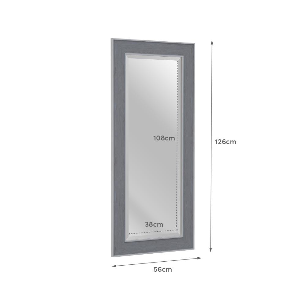Lolahome Espejo Vestidor Biselado Gris De 126 Cm