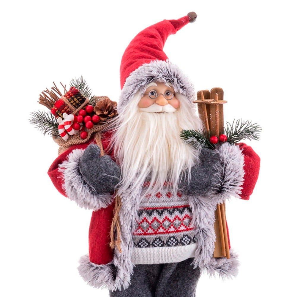 Lolahome Figura De Papá Noel De Tela Roja De 45cm