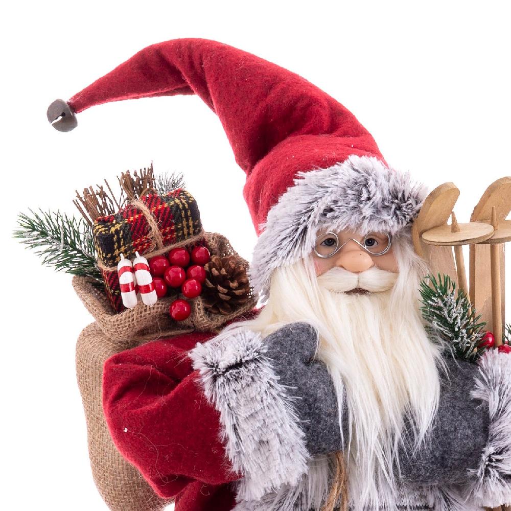 lolahome Figura de Papá Noel de tela roja de 60cm