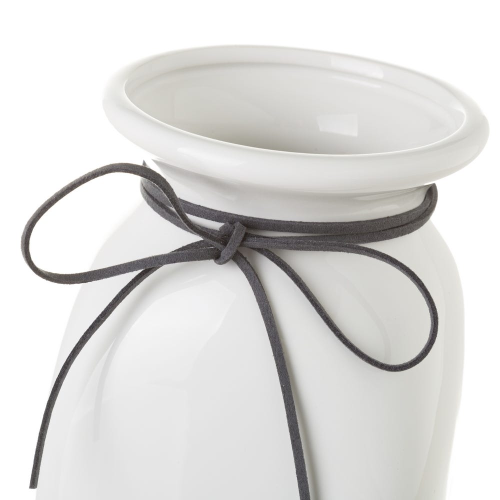 lolahome Jarrón florero blanco y gris