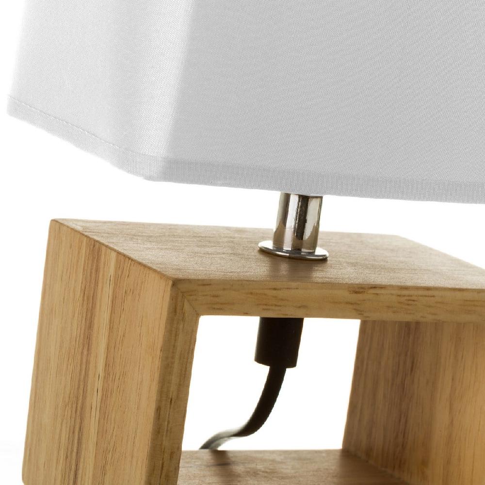 Lolahome Lámpara De Mesita De Noche Madera 24 Cm