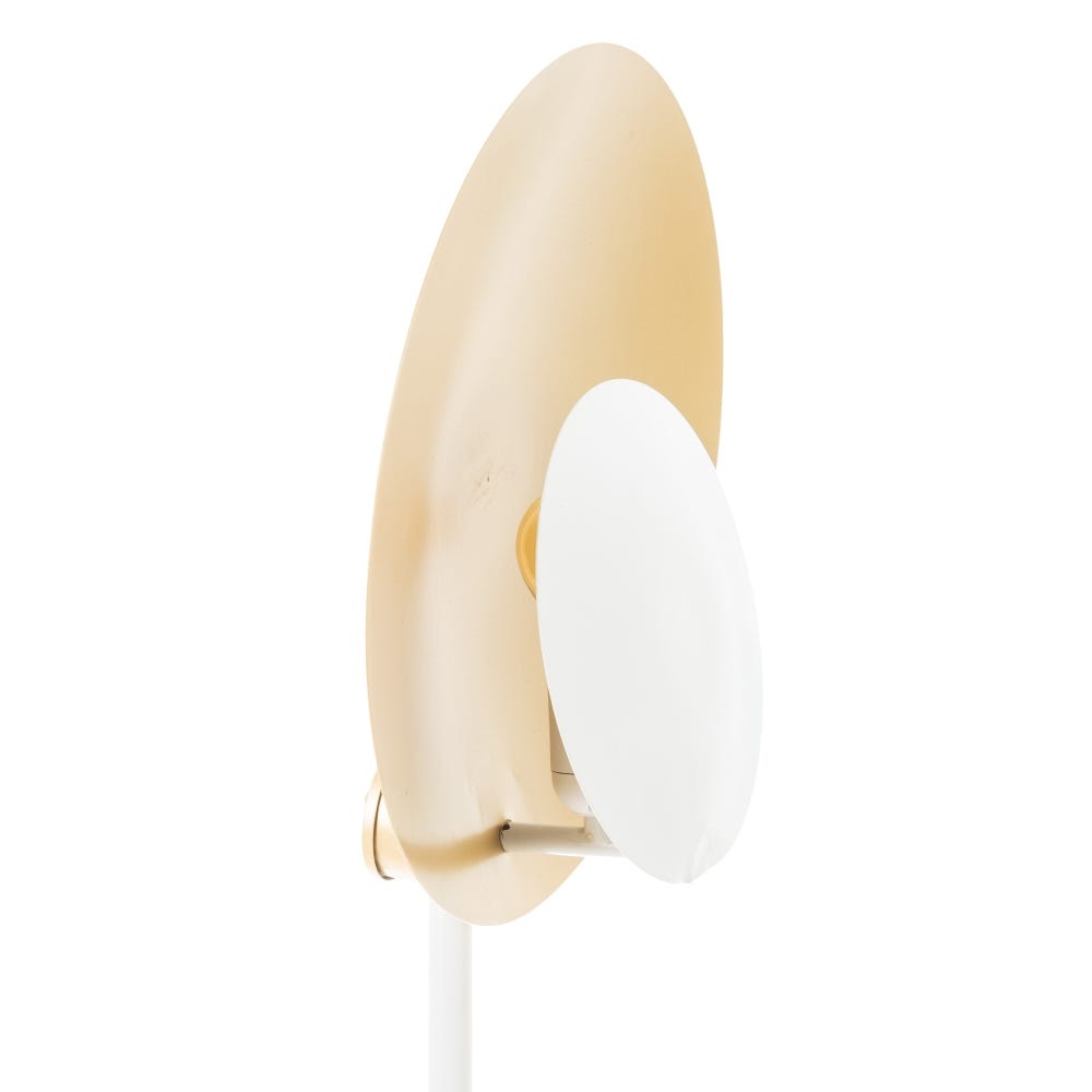 Lolahome Lámpara De Pie Círculos Blanco Y Dorado