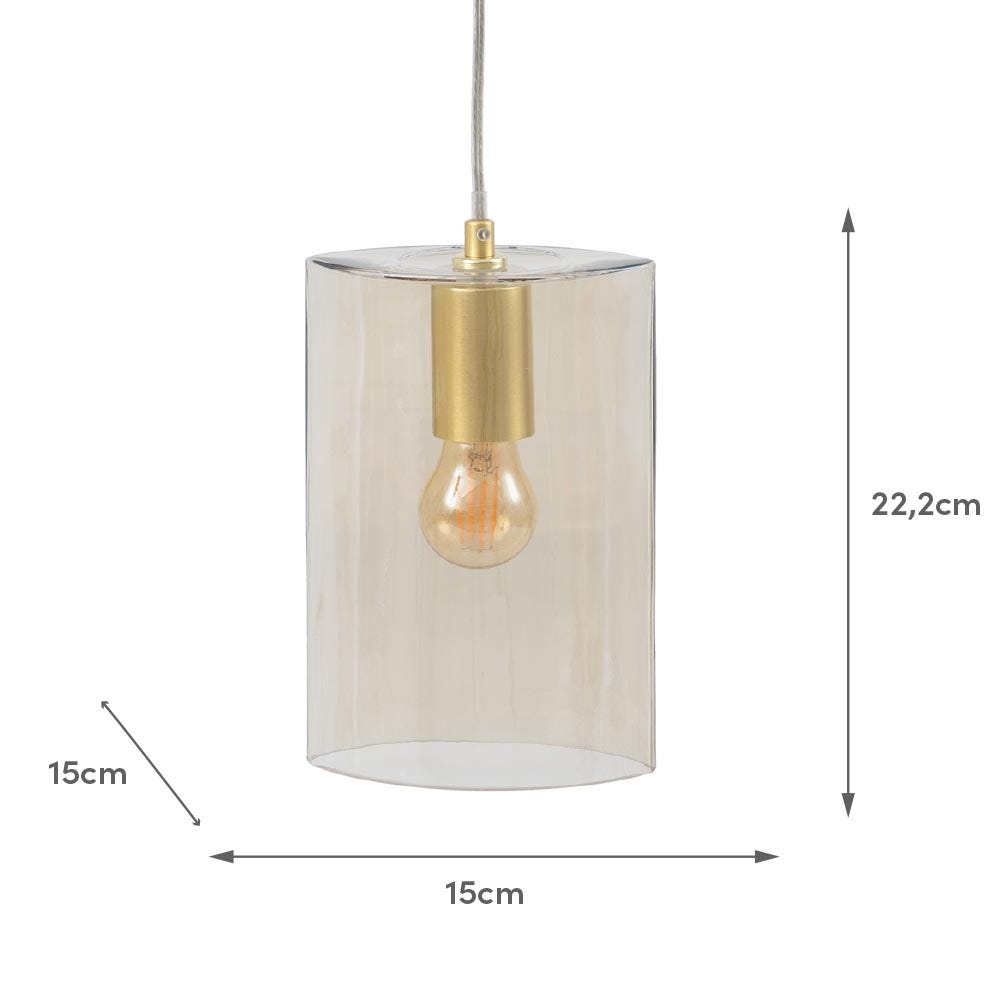 Lolahome Lámpara De Techo Cilíndrico Dorado