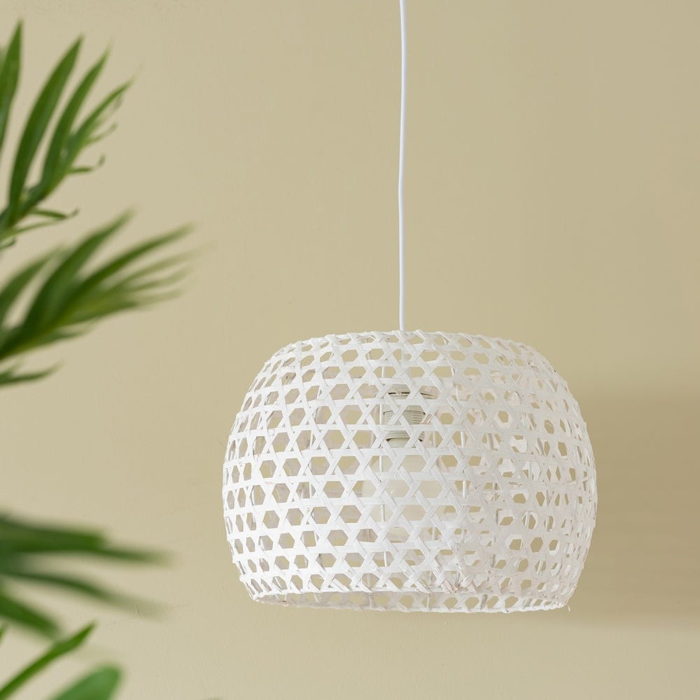 lolahome Lámpara de techo rejilla blanco