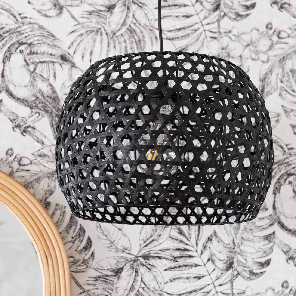 lolahome Lámpara de techo rejilla negro