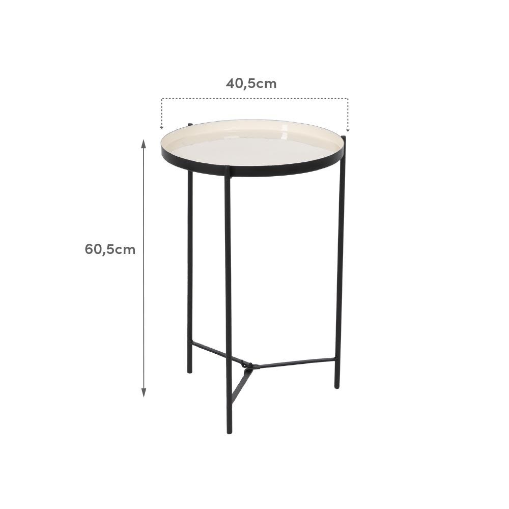 Lolahome Mesa Auxiliar Bandeja Beige