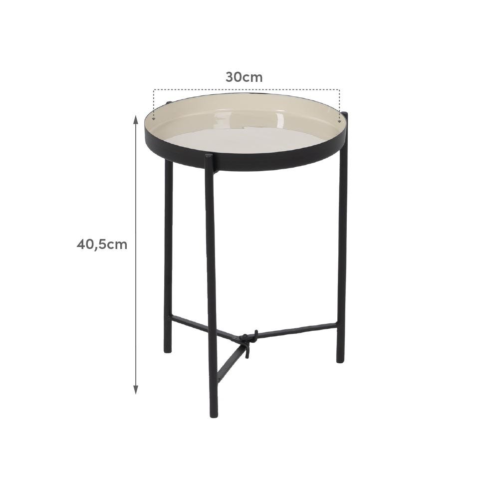 Lolahome Mesa Auxiliar Bandeja Taupe Pequeña