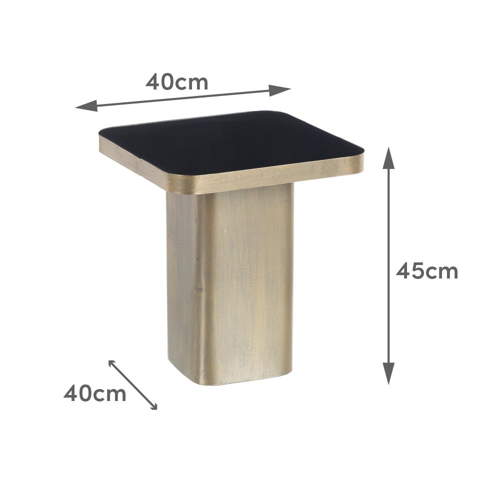 Lolahome Mesa Auxiliar Con Pedestal Dorado Pequeño