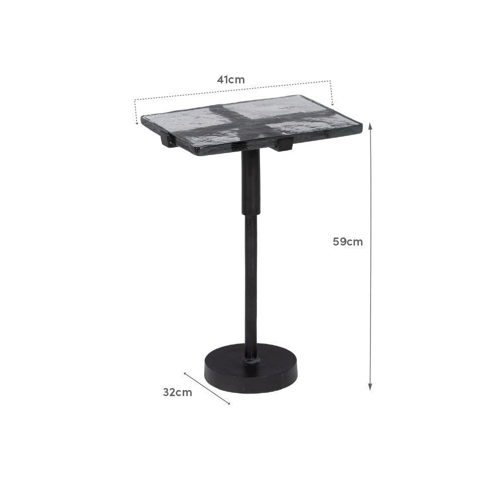 Lolahome Mesa Auxiliar Cristal Negra