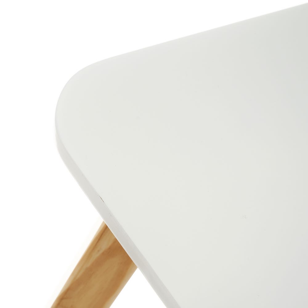 Lolahome Mesa Auxiliar Cuadrada Blanca