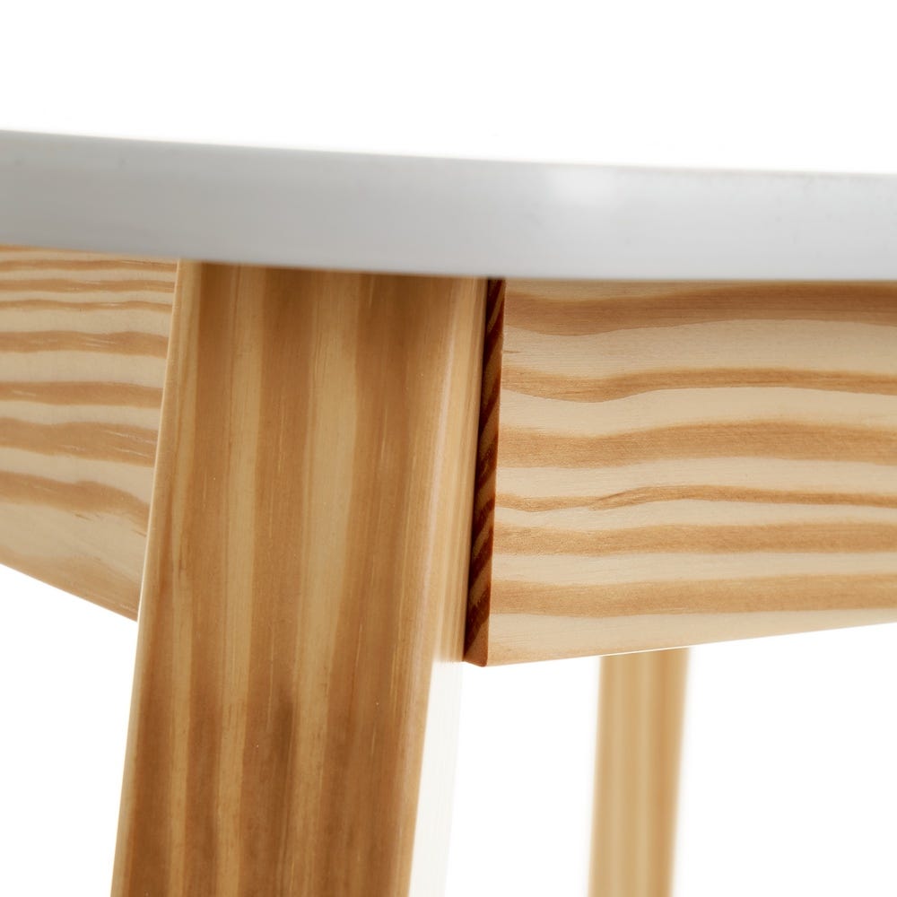 Lolahome Mesa Auxiliar Cuadrada Blanca