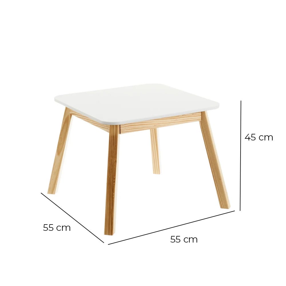 Lolahome Mesa Auxiliar Cuadrada Blanca