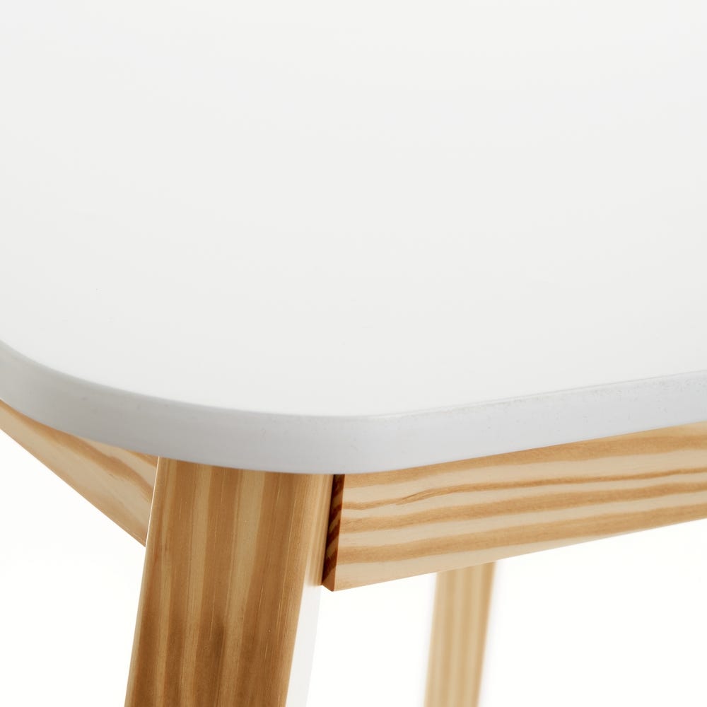 lolahome Mesa auxiliar cuadrada blanca