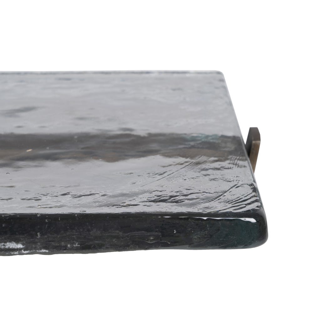 Lolahome Mesa Auxiliar De Cristal Dorada