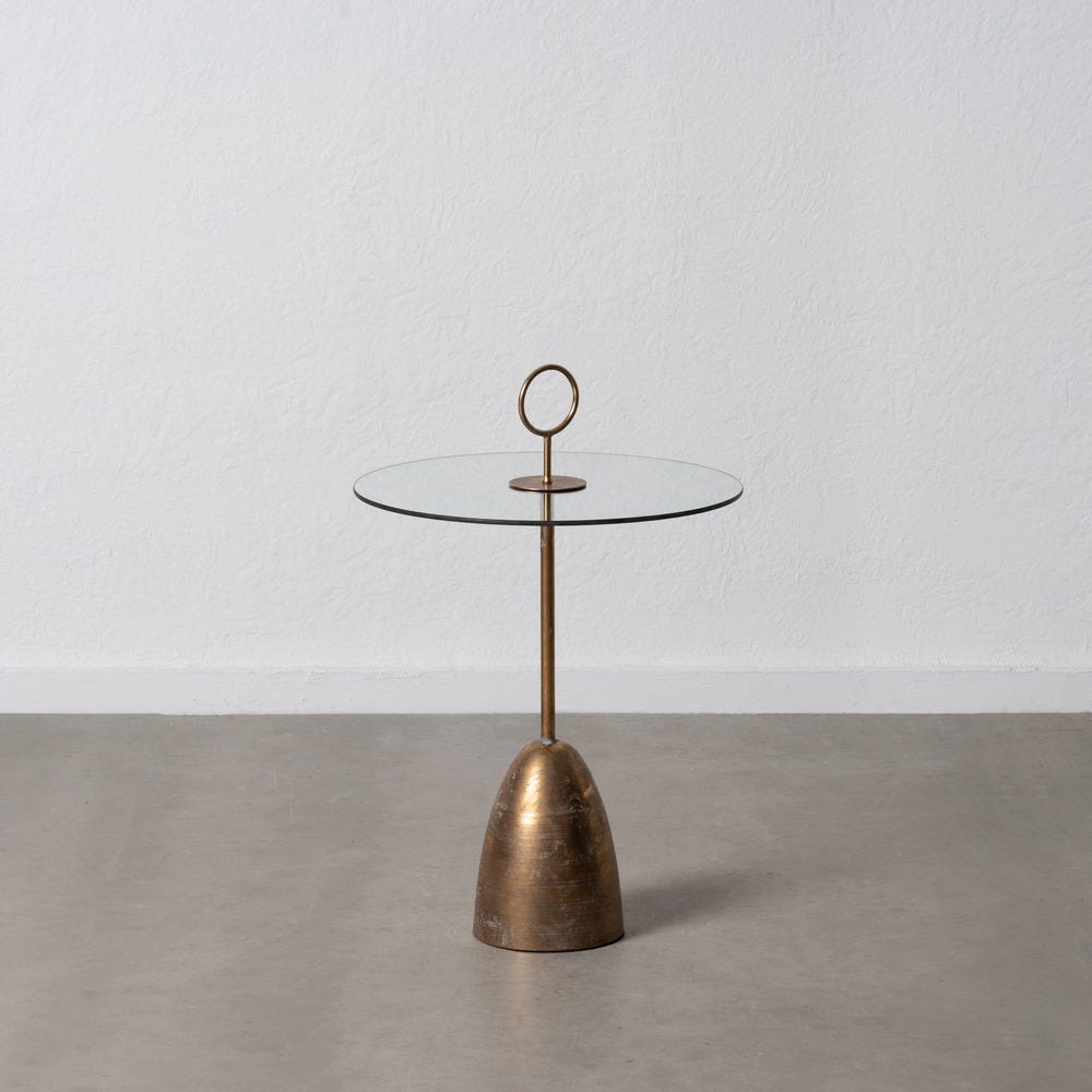 lolahome Mesa auxiliar de cristal grande