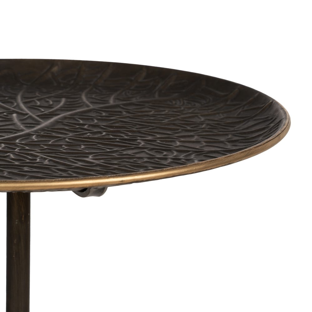 Lolahome Mesa Auxiliar Dorado Envejecido