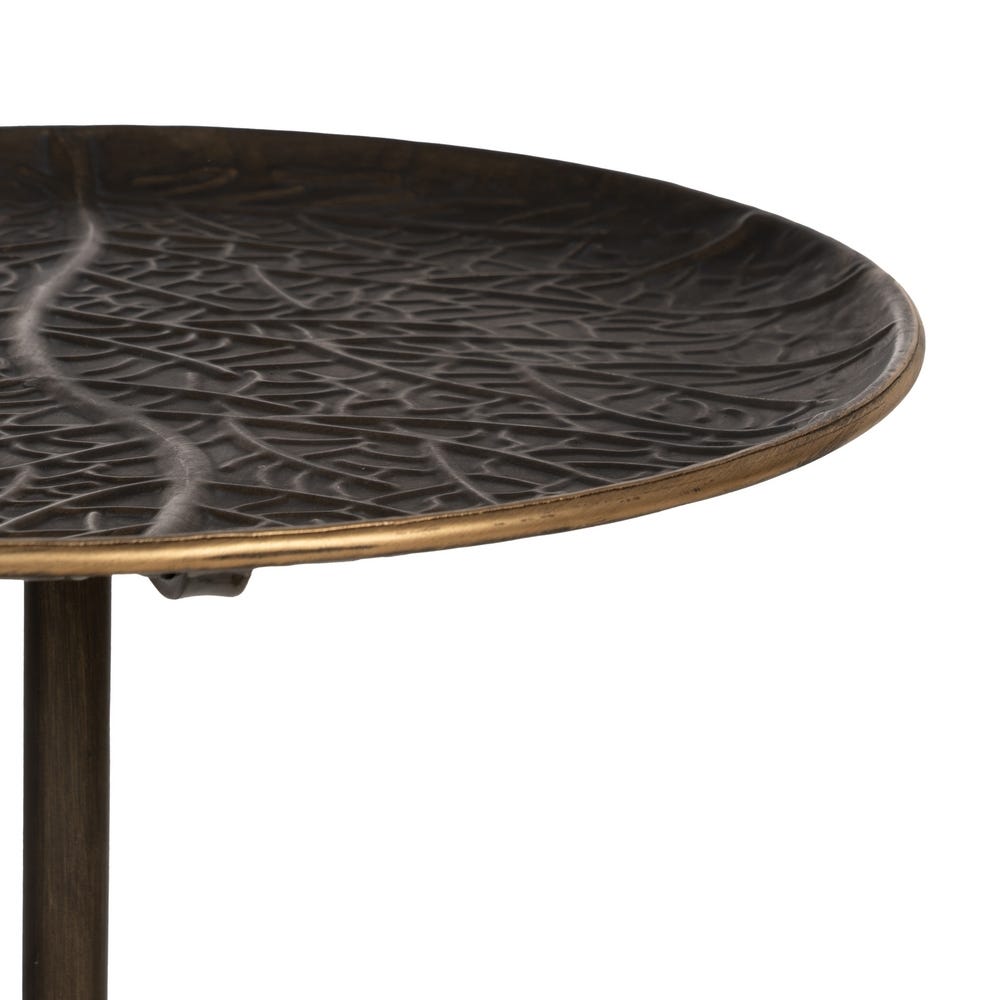 Lolahome Mesa Auxiliar Dorado Envejecido