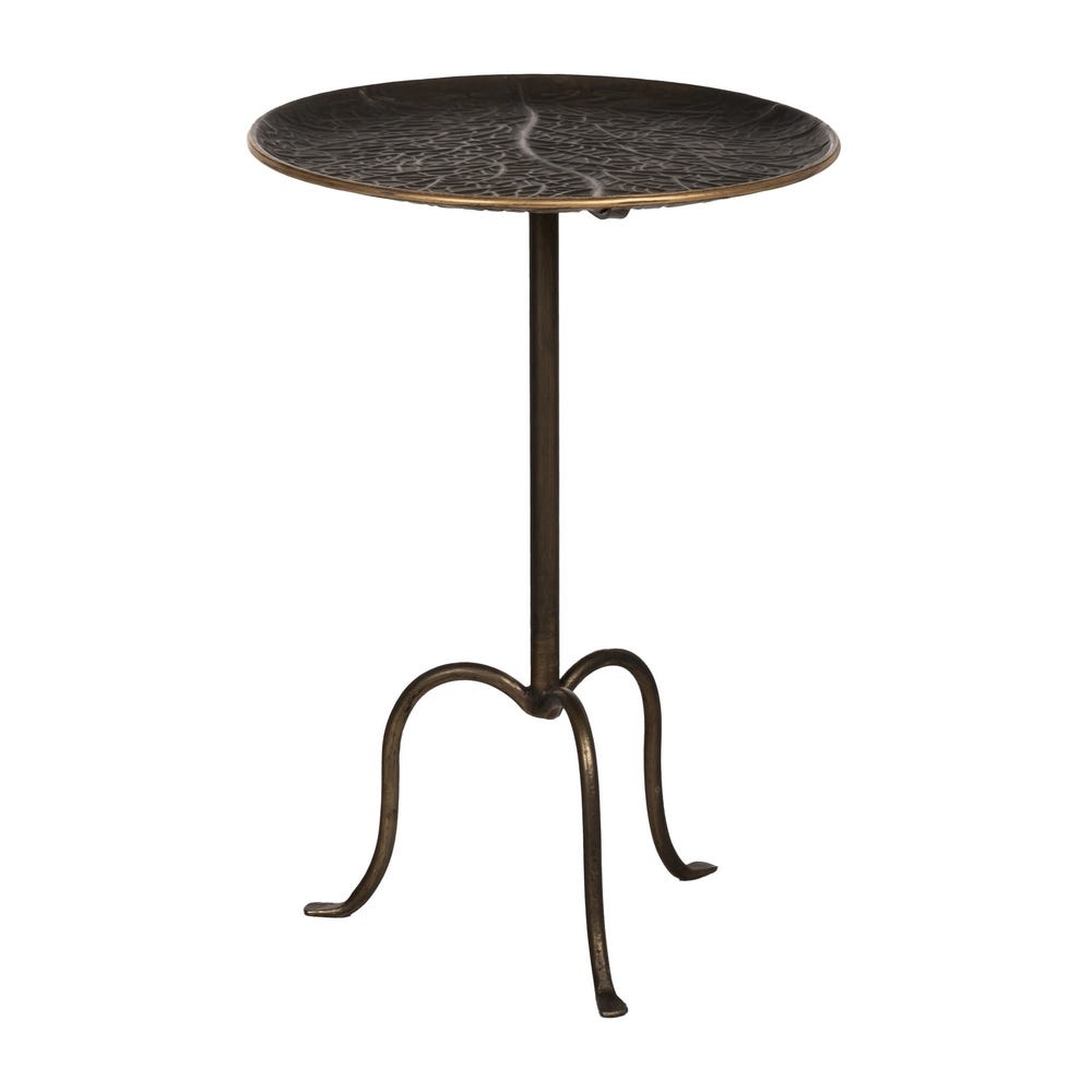 lolahome Mesa auxiliar dorado envejecido