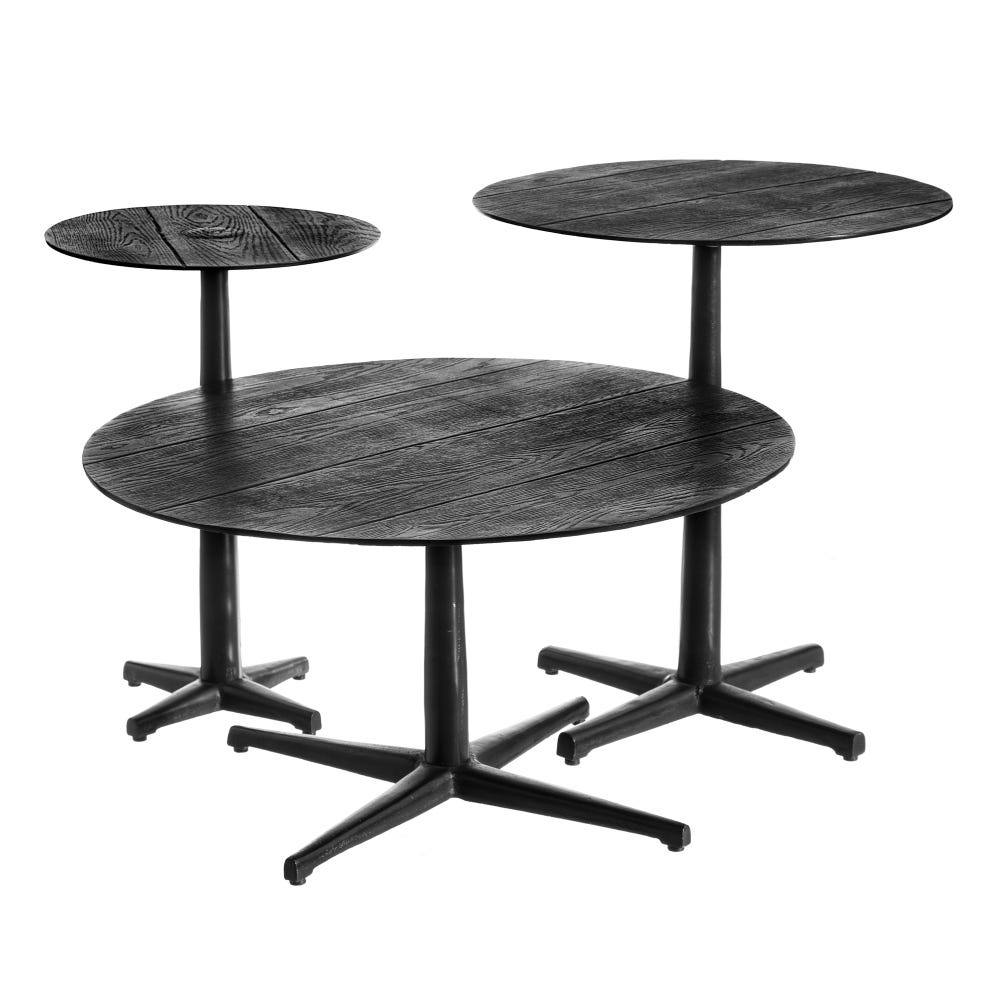 lolahome Mesa auxiliar negra pequeña de 40x59 cm