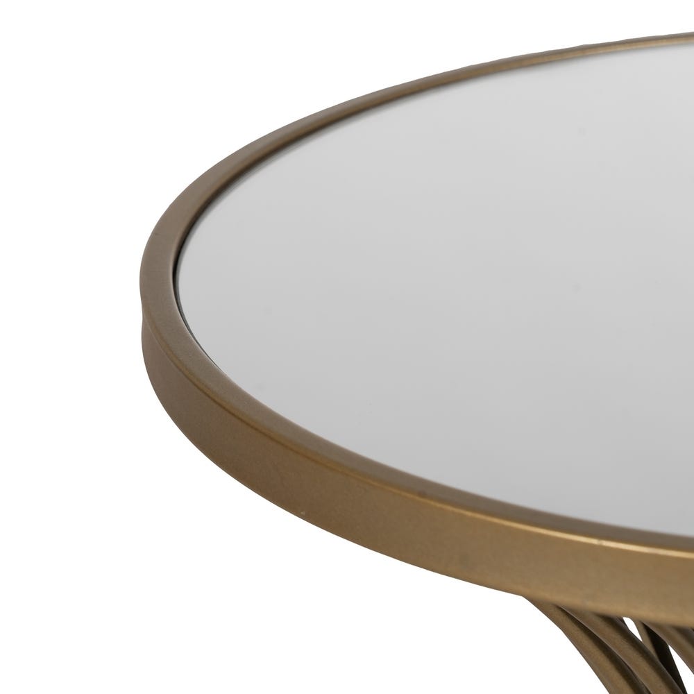 Lolahome Mesa Auxiliar Pedestal Dorado