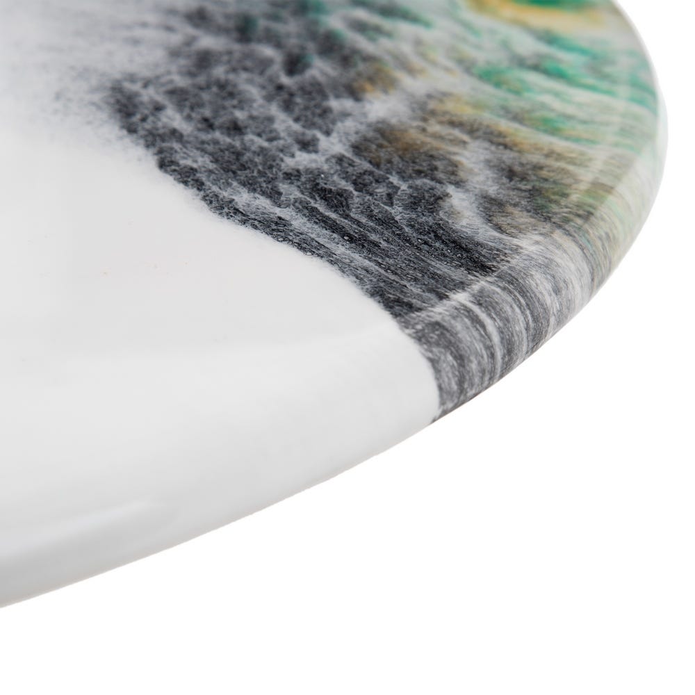 lolahome Mesa auxiliar redonda alta abstracta