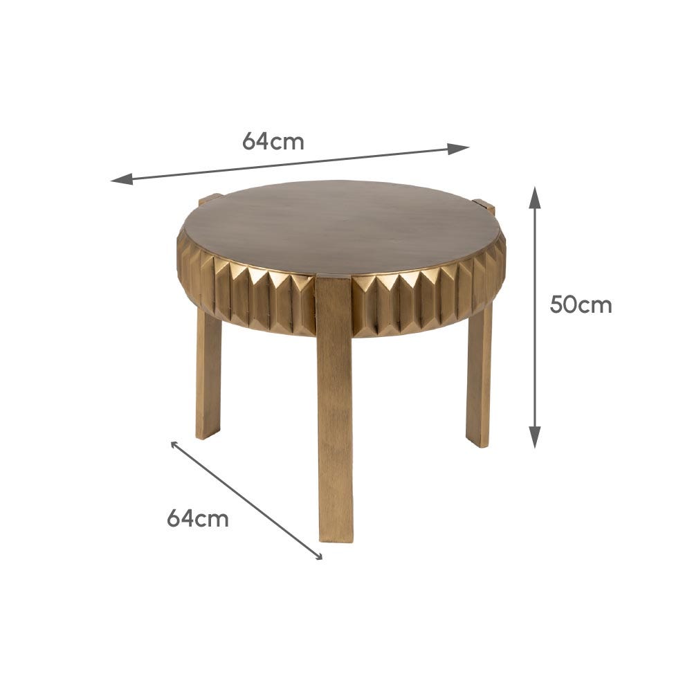 Lolahome Mesa Auxiliar Rombos Dorada Grande