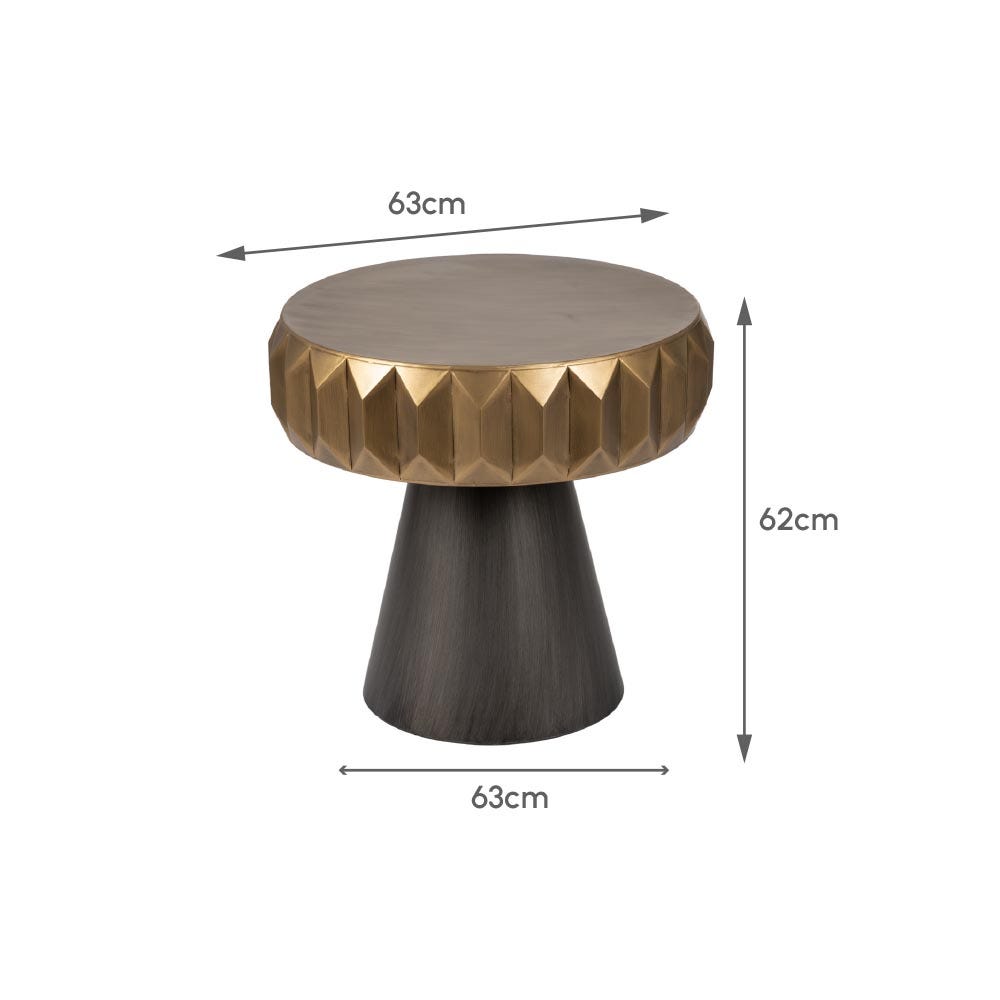 Lolahome Mesa Auxiliar Rombos Dorada Grande