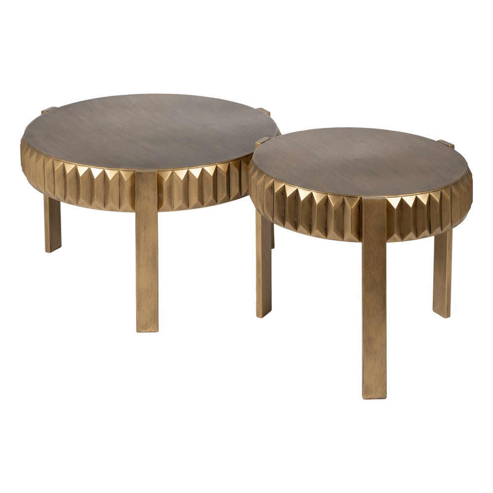 lolahome Mesa auxiliar rombos dorada grande