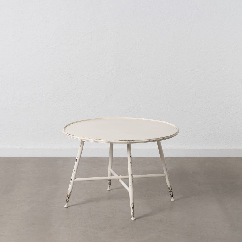 lolahome Mesa de centro beige envejecida de 75 cm