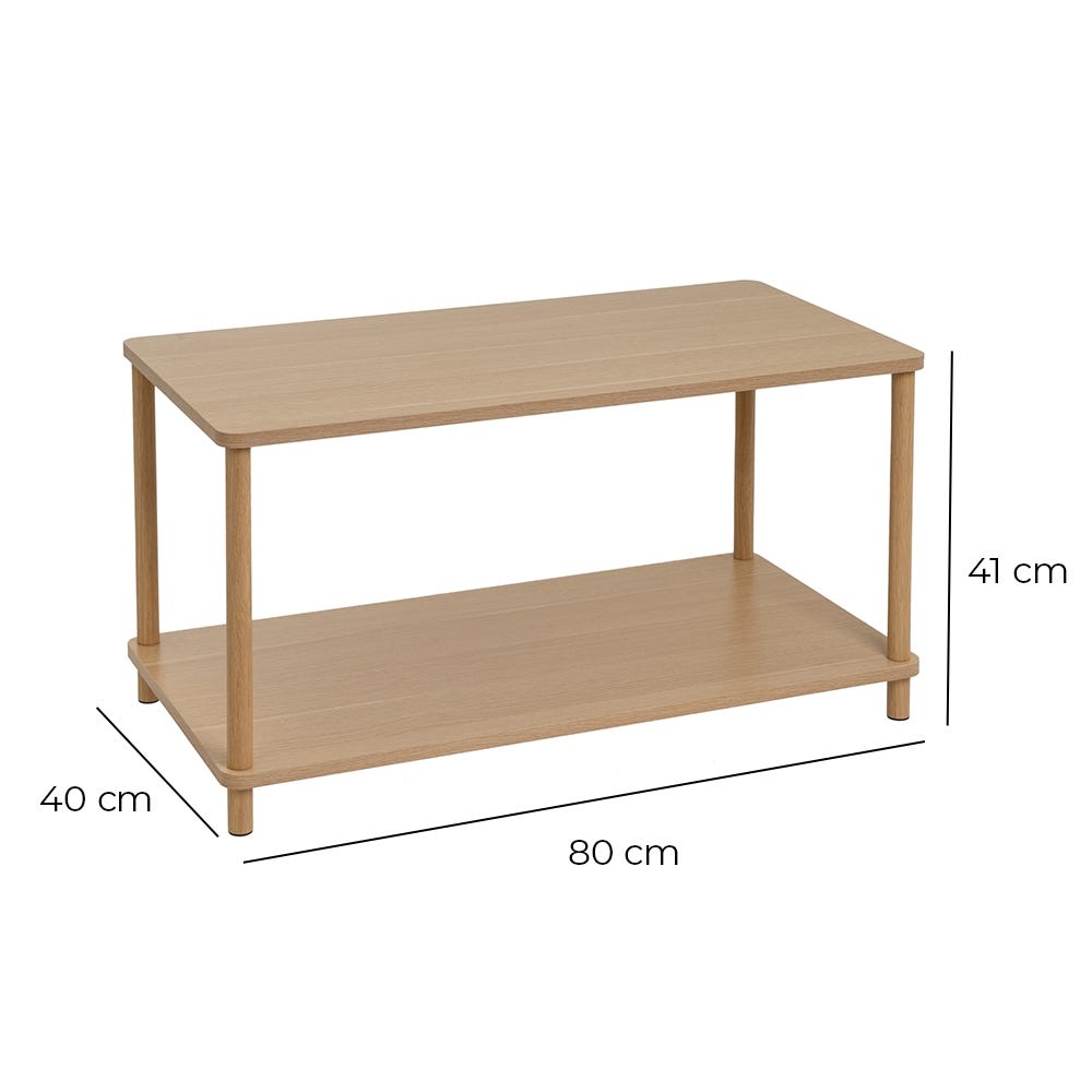 Lolahome Mesa De Centro Con Estante Gaia