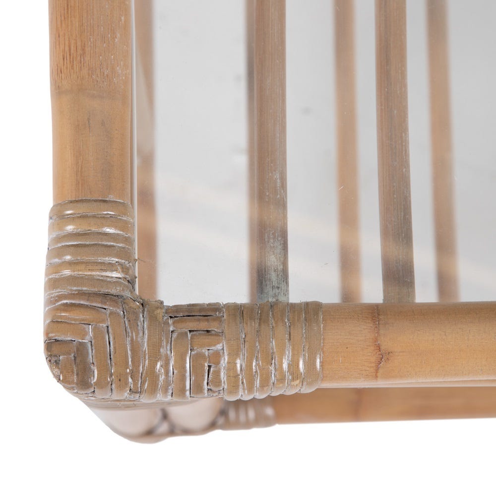 Lolahome Mesa De Centro De Ratán Y Cristal