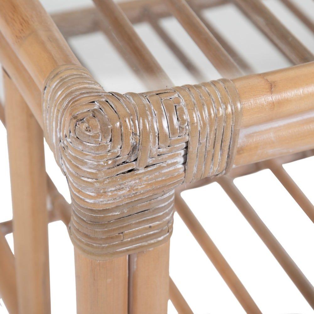 lolahome Mesa de centro de ratán y cristal