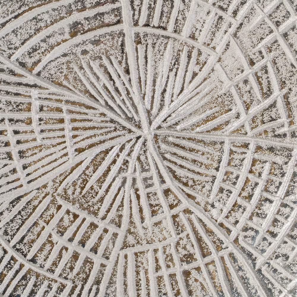 Lolahome Mesa De Centro Grabada Plateada De 60 Cm