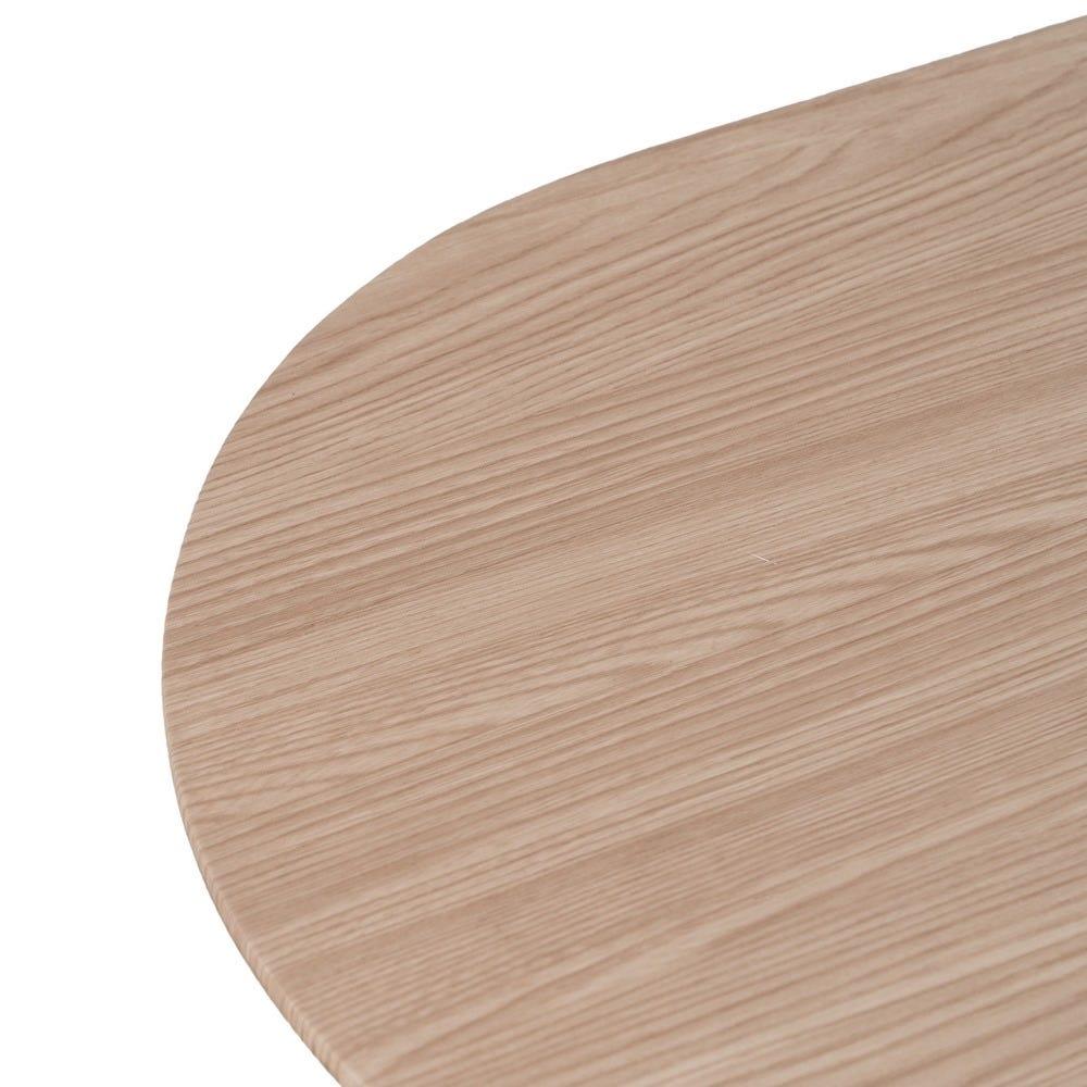 Lolahome Mesa De Centro Ovalada De Madera Natural