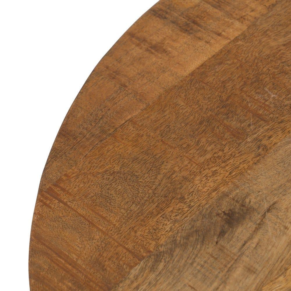 Lolahome Mesa De Centro Redonda De Madera De Mango