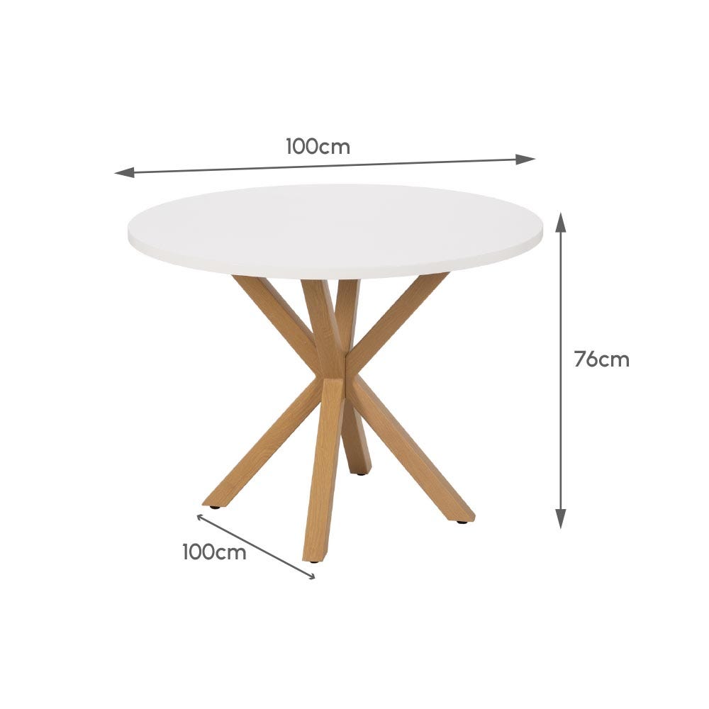 Lolahome Mesa De Comedor Blanca De 100cm