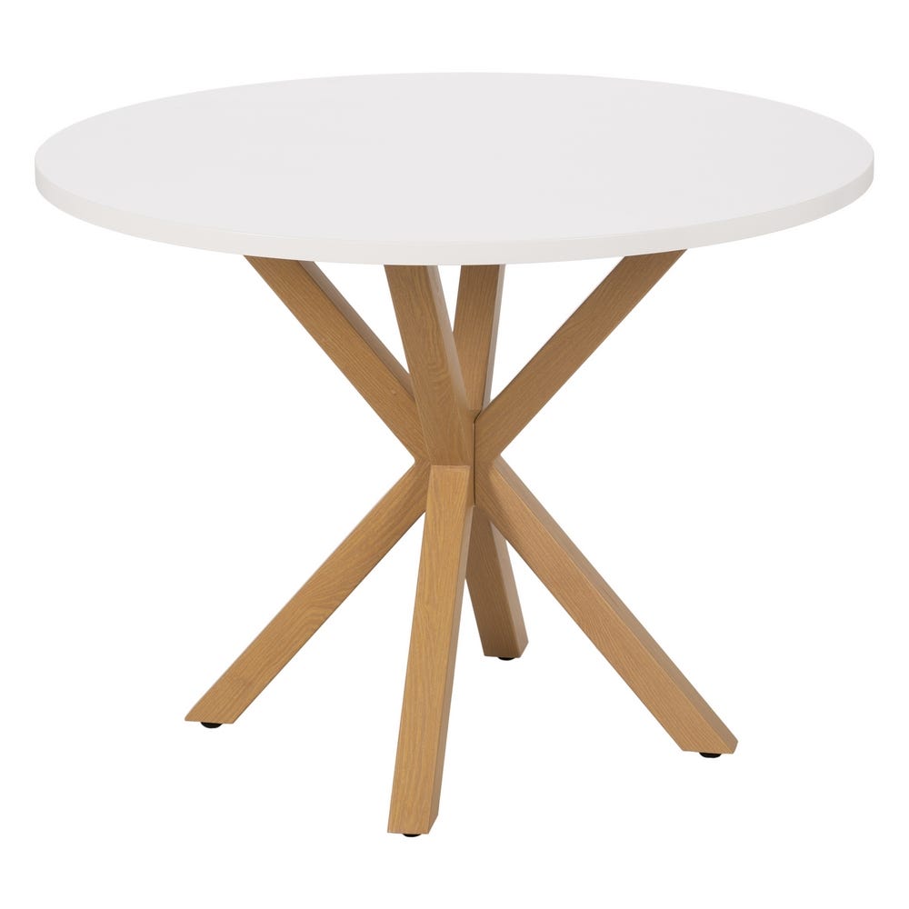 lolahome Mesa de comedor blanca de 100cm