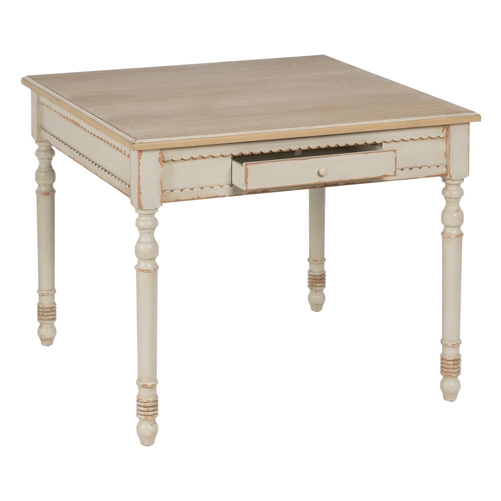 lolahome Mesa de comedor envejecida de 90x90cm