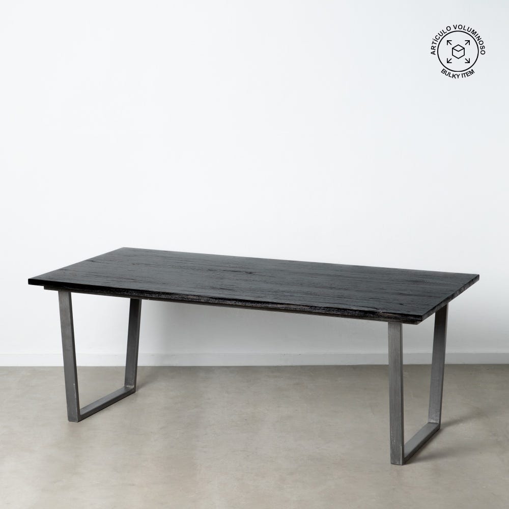 Lolahome Mesa De Comedor Negra De 200x100cm