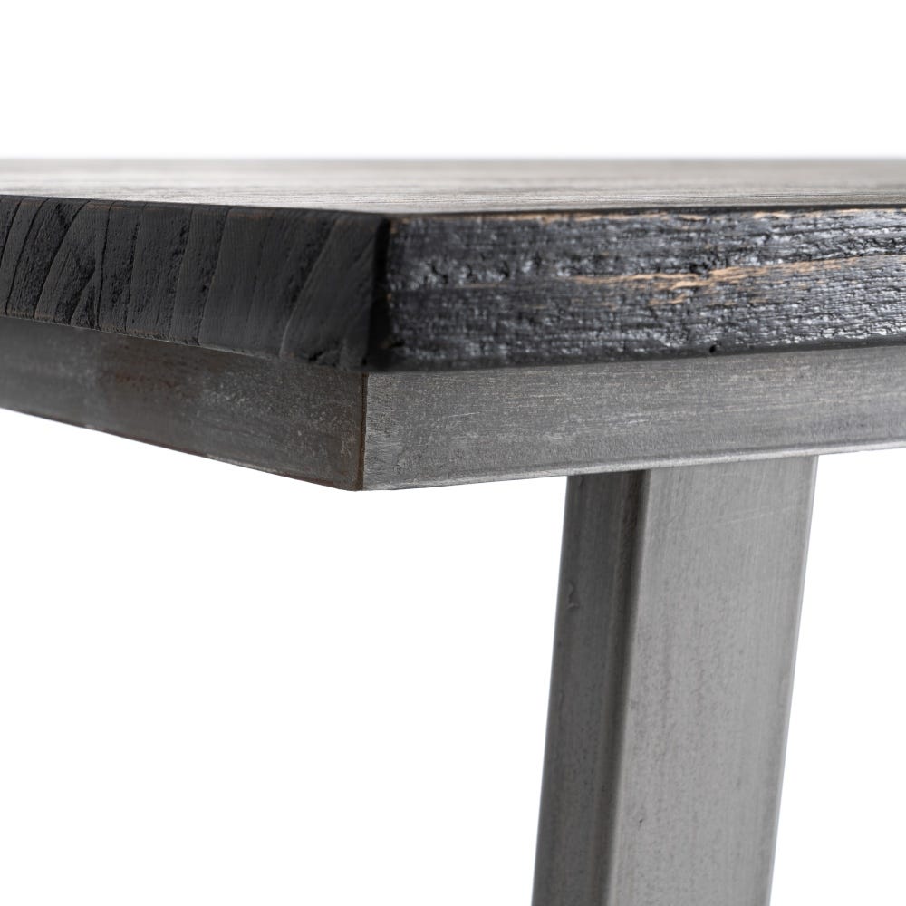 lolahome Mesa de comedor negra de 200x100cm