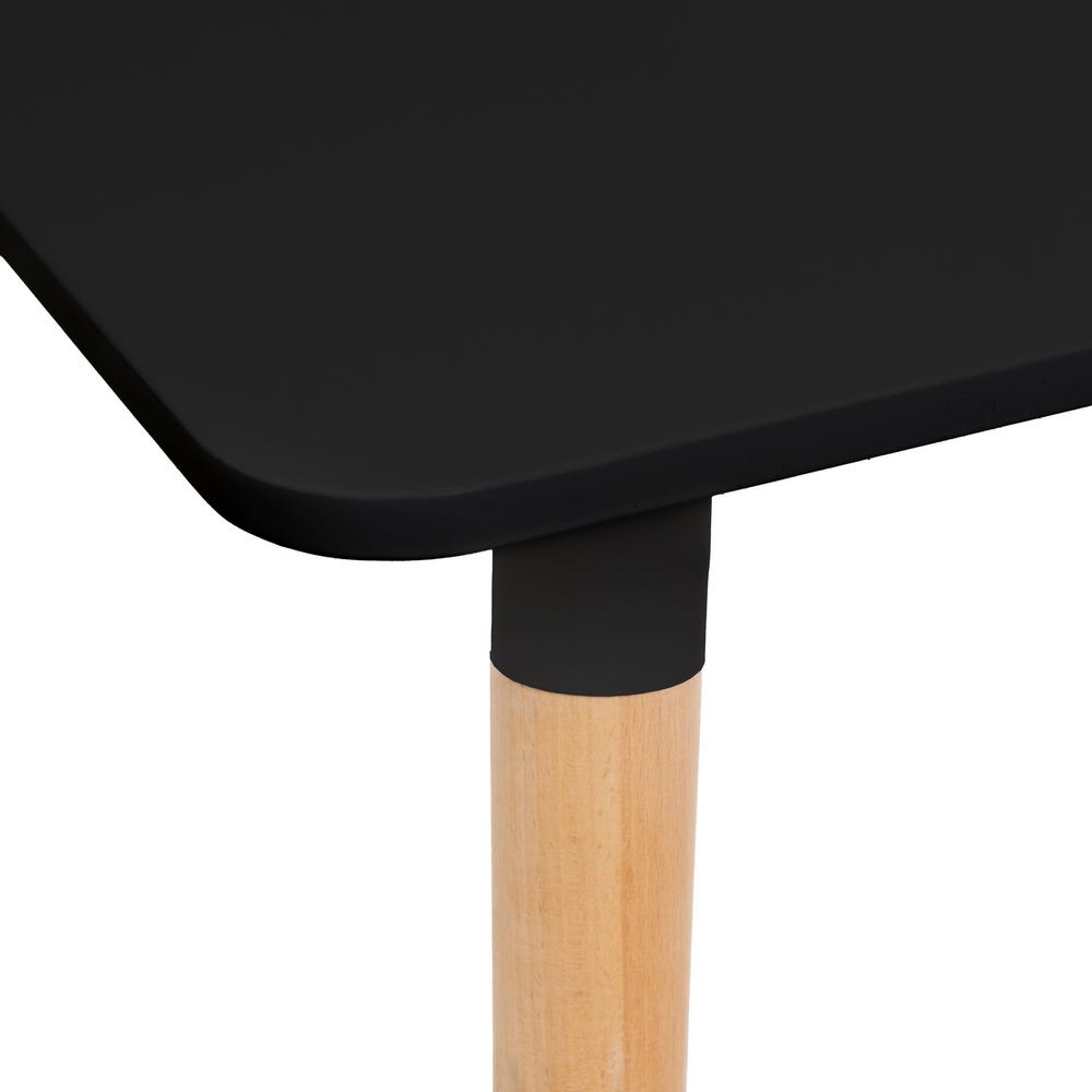 Lolahome Mesa De Comedor Negra De 80x80cm