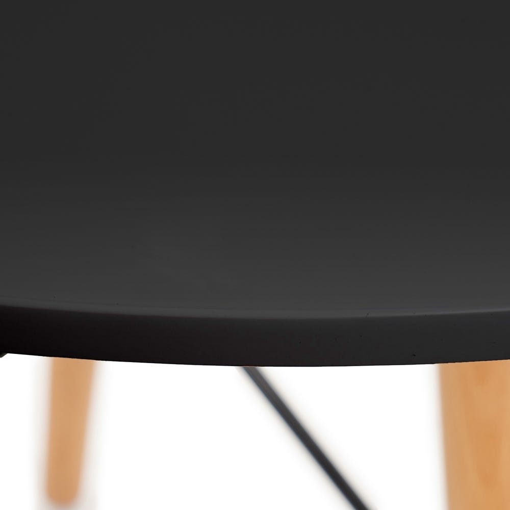 Lolahome Mesa De Comedor Redonda De 80 Cm Negra