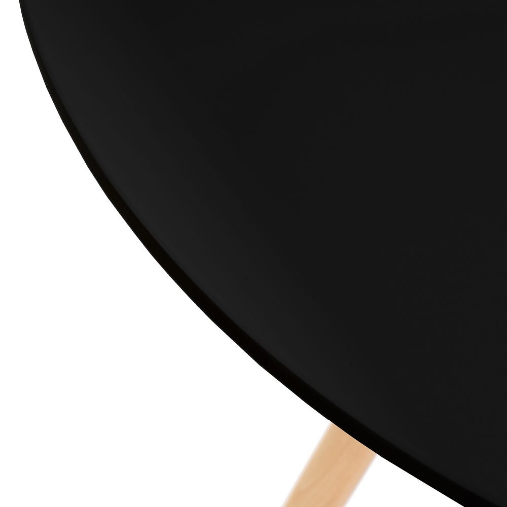 Lolahome Mesa De Comedor Redonda De 80 Cm Negra