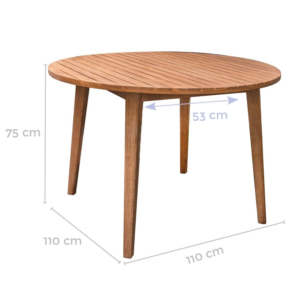 Lolahome Mesa De Jardín De Comedor De 110 Cm