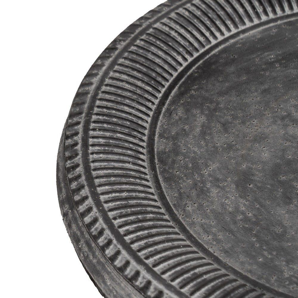 Lolahome Mesita Auxiliar Grabada Gris